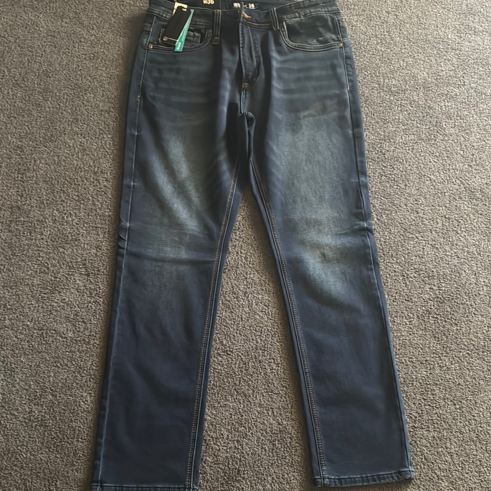 XIOS Blue Slim Jeans with Vibrant Waistband